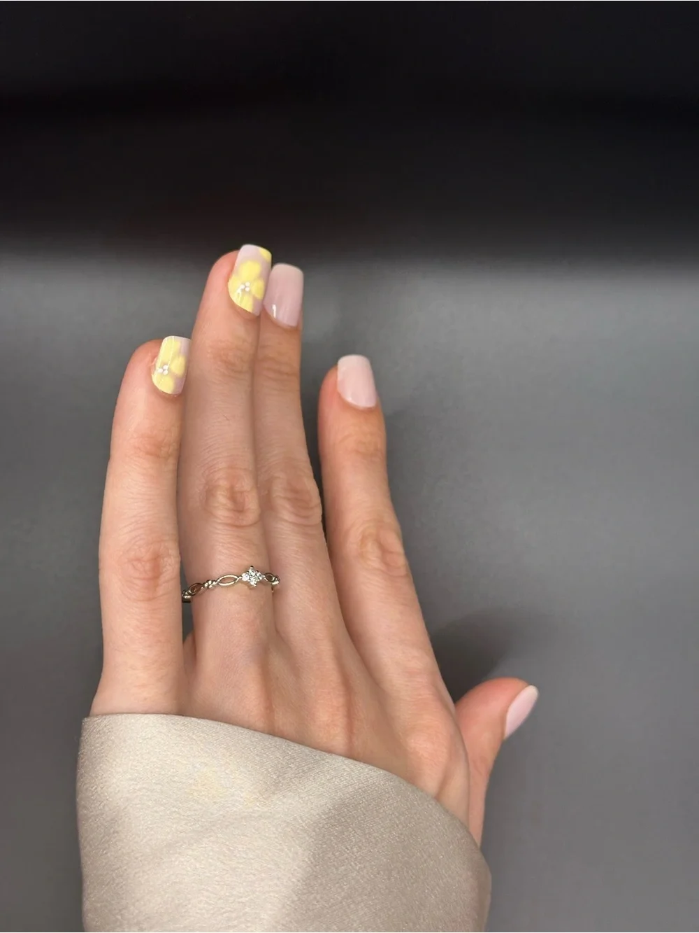 925 Silver Open Band Ring with Filigree and Centerstone Minimalist